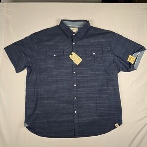NWT Free Planet‎ Mens Button Up Stretch 3X Blue